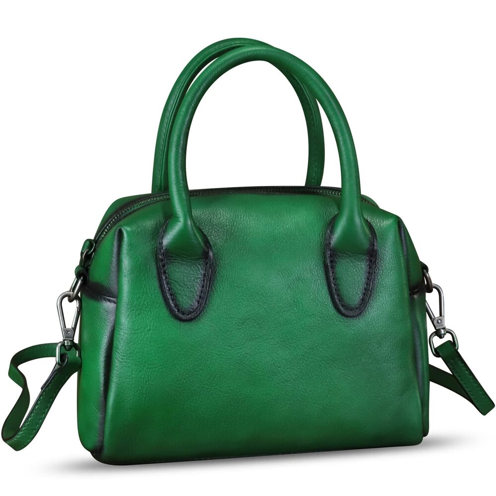 8534 Leather Handbag Leather Top Handle Purse Retro Handmade Satchel